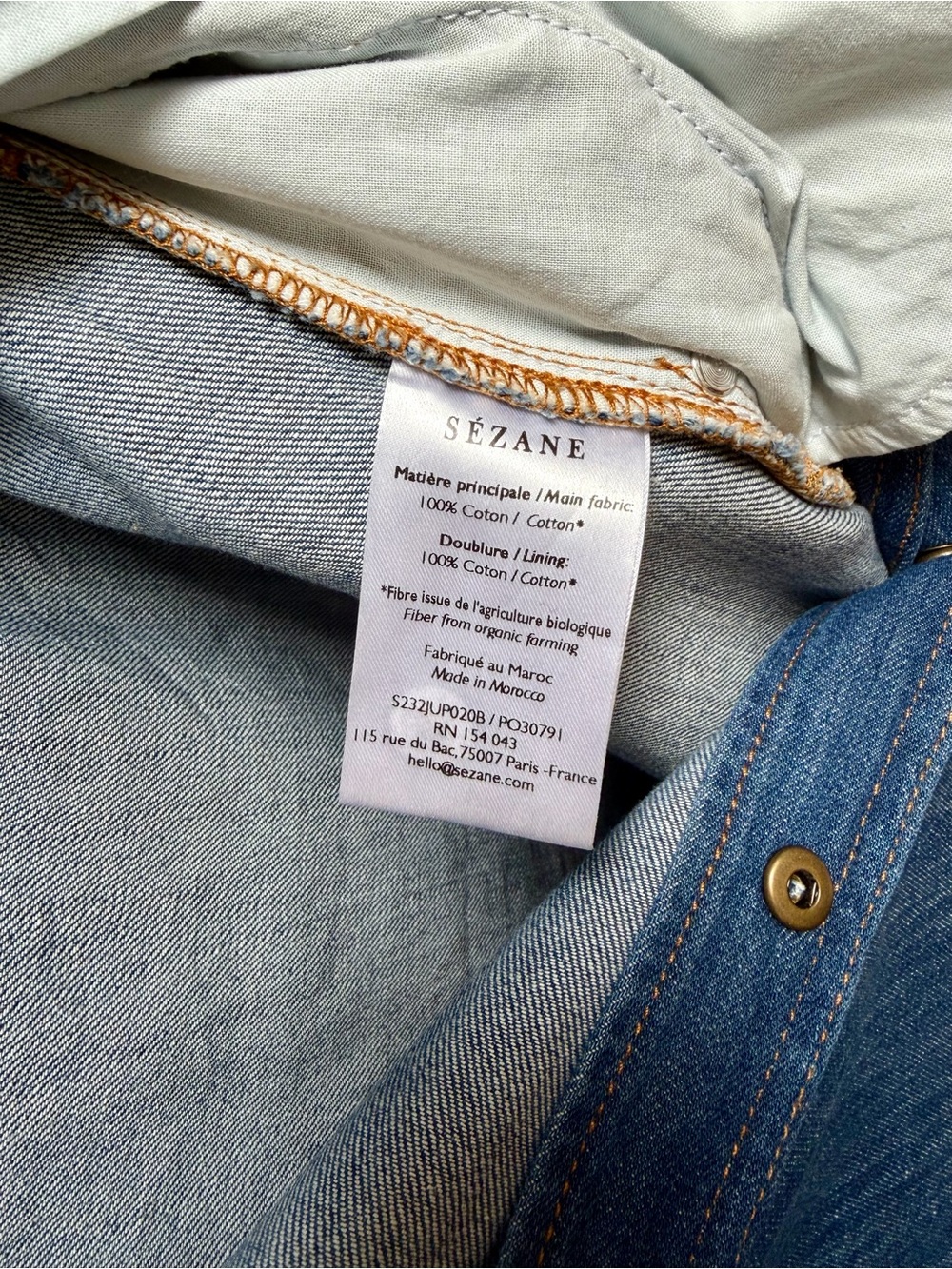 Sezane Clarine Skirt in Denim Size 8 - Picture 5 of 5